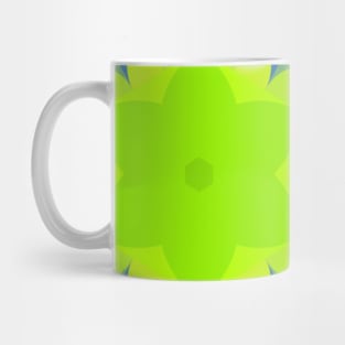 Retro Mandala Flower Green and Blue Mug